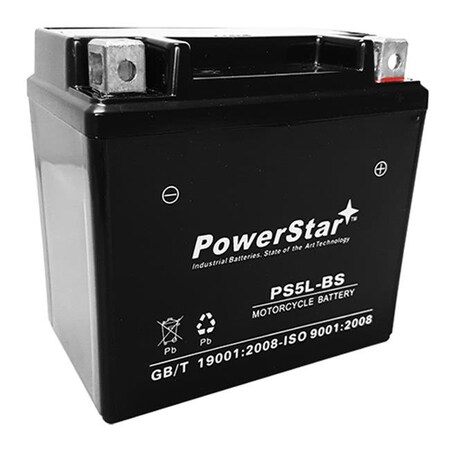 Powerstar PowerStar PS5L-BS-8894 Yamaha Scooter 50CC 2004-2002 YW50A Zuma Replacement Scooter Battery PS5L-BS-8894